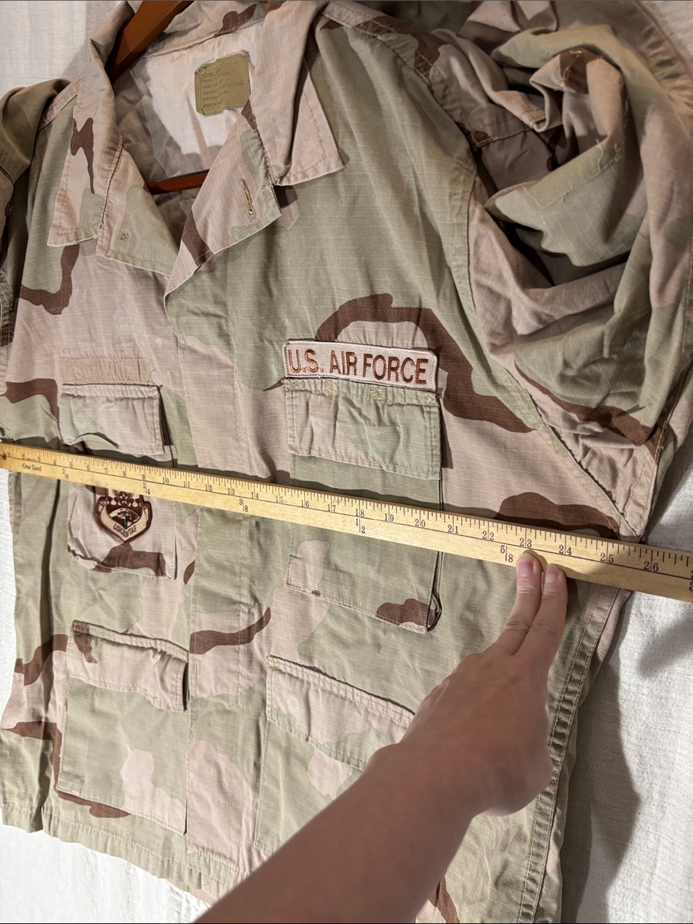 Vintage USAF 3 Color Desert Camo DCU Jacket XL Regular USCENTAF Patched - Picture 7 of 11